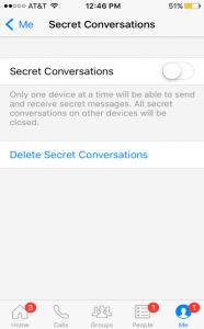 choose the options of Secret Conversations