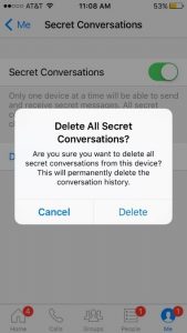 Delete Secret Conversation History