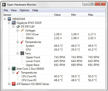 open hardware monitor no cpu temp