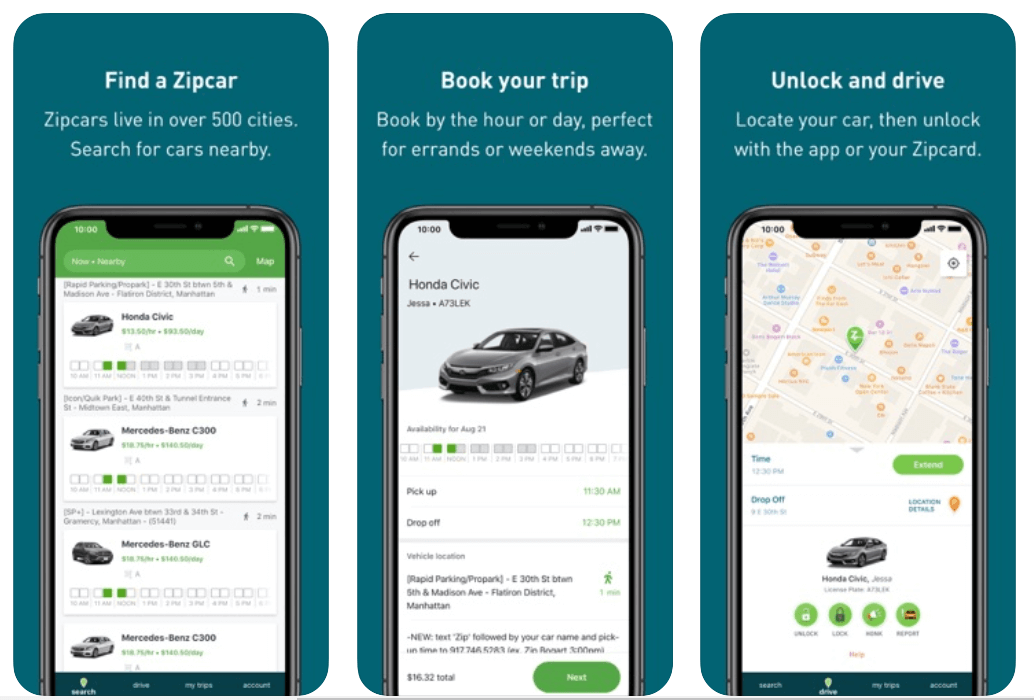 Zipcar - Best Car Rental App