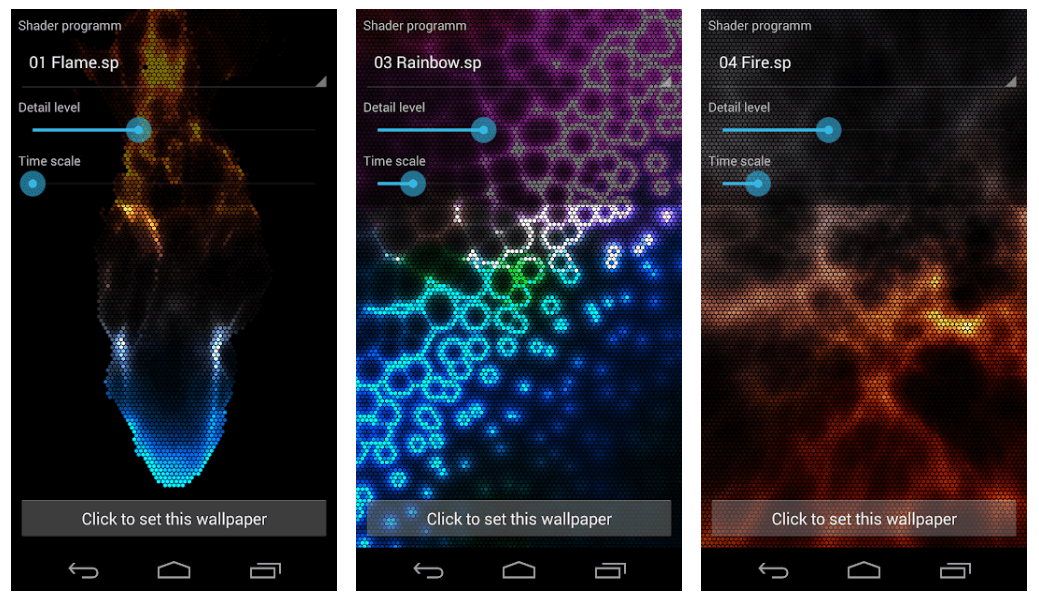 Приложение live wallpapers. Hexshaders.