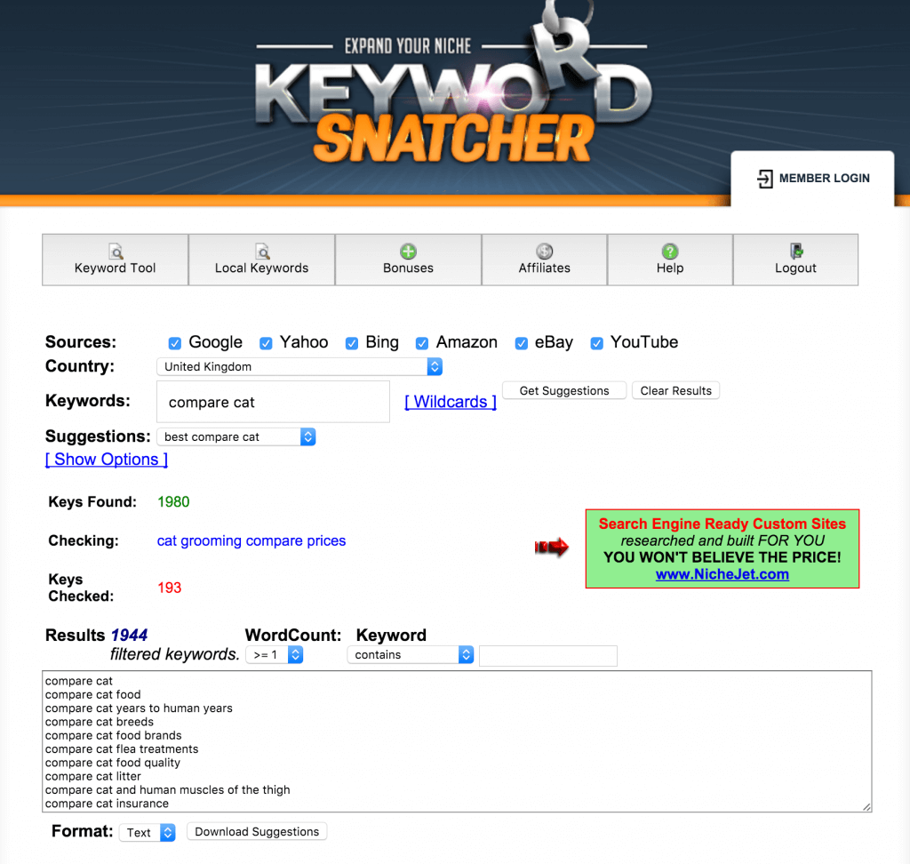 Keyword Snatcher