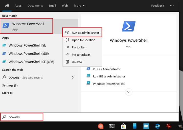 disable powershell windows 10