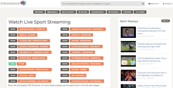 Watch Online Sports on StreamWoop