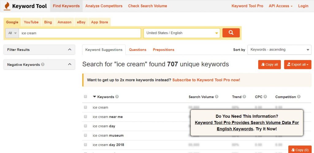 keyword tool io pro