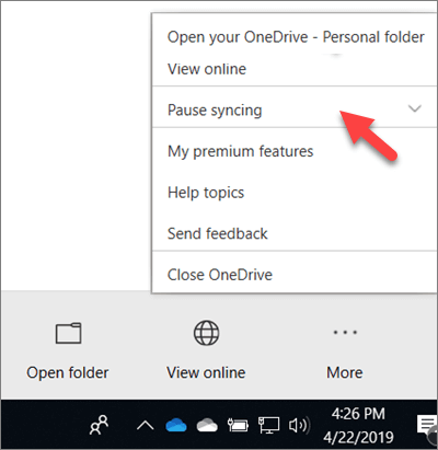 Stop OneDrive Syncing
