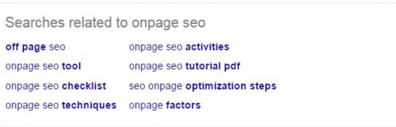 google related search for lsi keywords