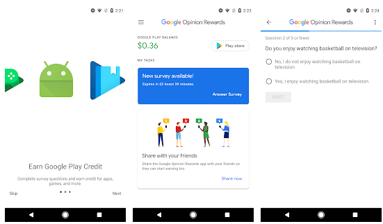 Google opinion rewards