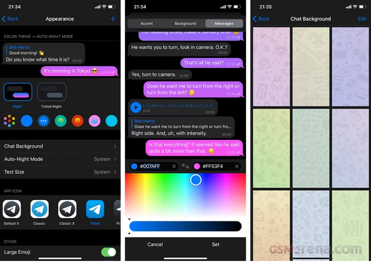 New Telegram Feature offers three variants called Classic, Night and Day tabs in Chat