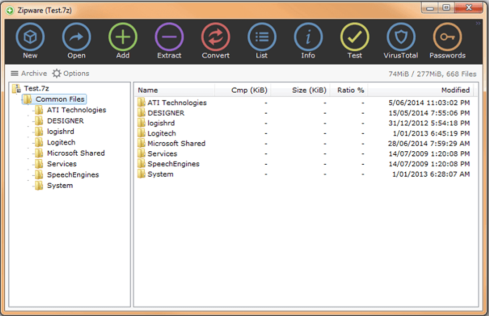 Zipware - Free File Compressing Tool