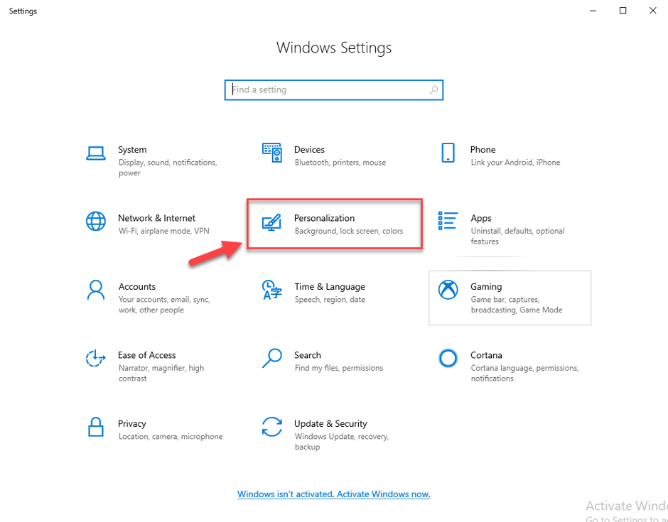 Screensaver Settings on Windows 10