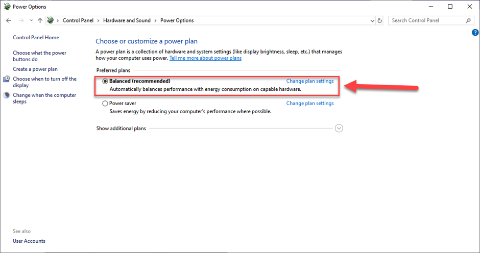 Reset Power Management Settings