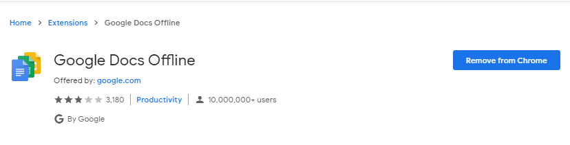 Download Google Docs Offline Browser Extension