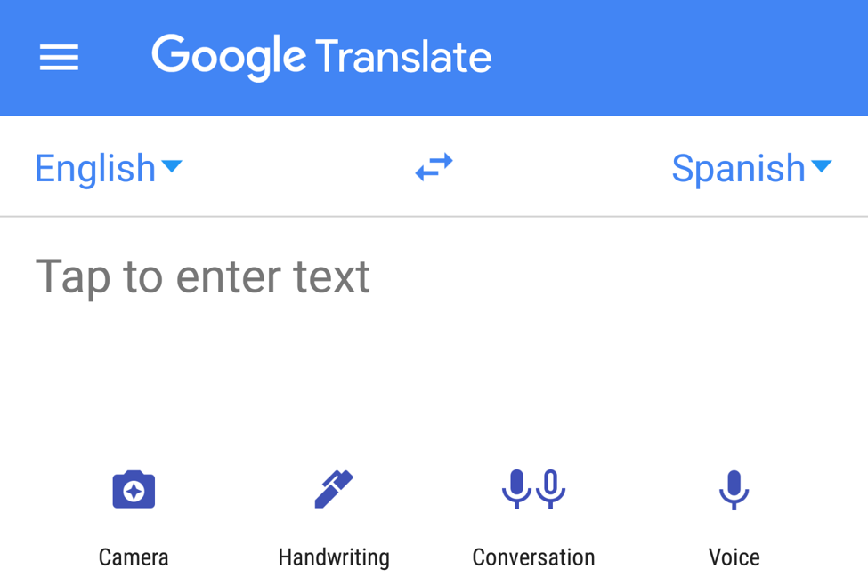 Translate spanish to google english