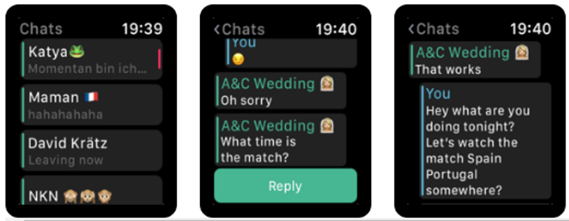 whatsapp messages on apple watch