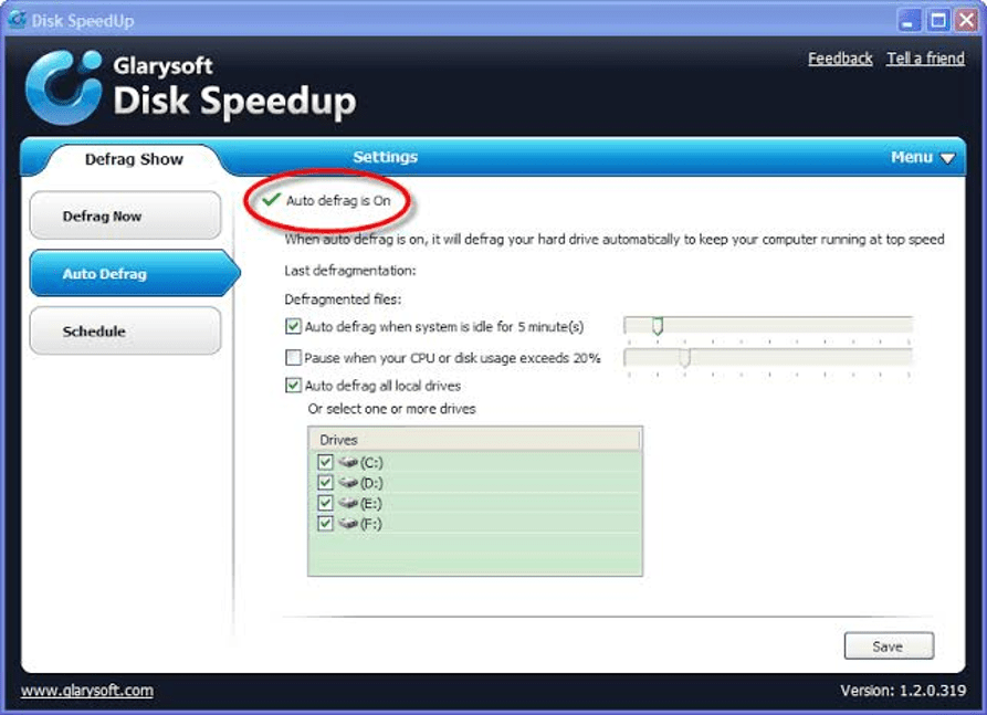 Glarysoft Disk Speedup