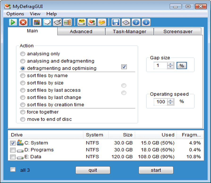 Disk Defragmenter Software