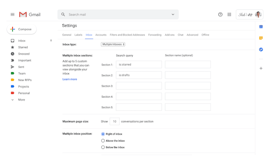 Configuring Multiple Inboxes