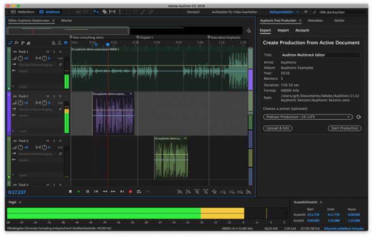 adobe audition voice actions