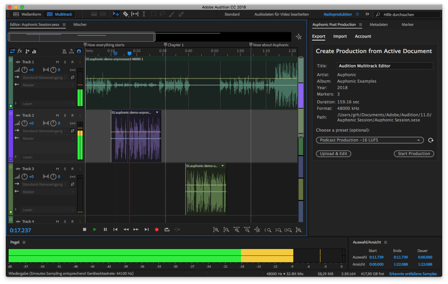 editing podcasts in mixbus 32c v5 on pc