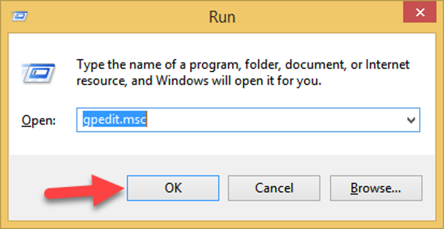 Type gpedit.msc Command