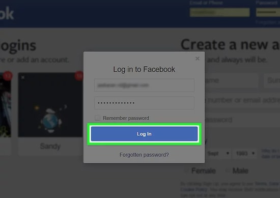 Click On The Log-In Option