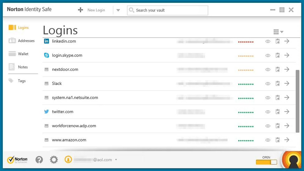 Miglior software di responsabile delle password - Symantec Norton Identity Safe