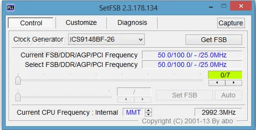 SetFSB - overclocking software for GPU and CPU