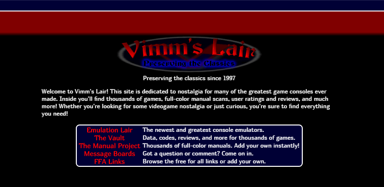 Vimm's Lair (2022) Preserving The Classics ROMs And