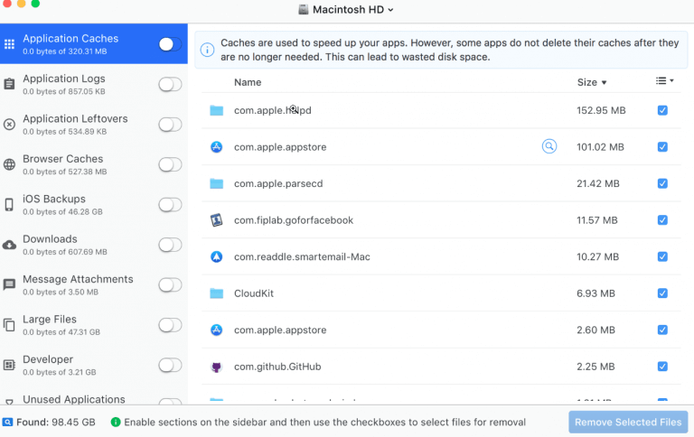 mac os clean disk space