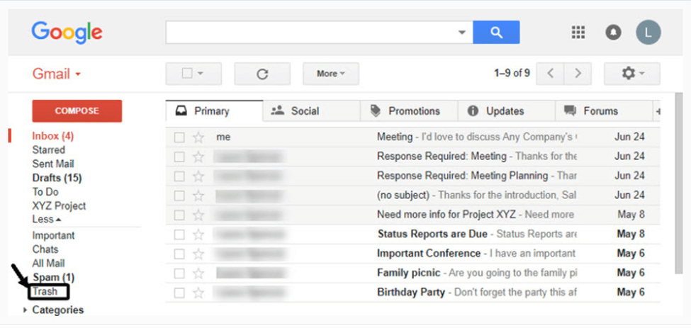 gmail few mails are not showing in my inbox