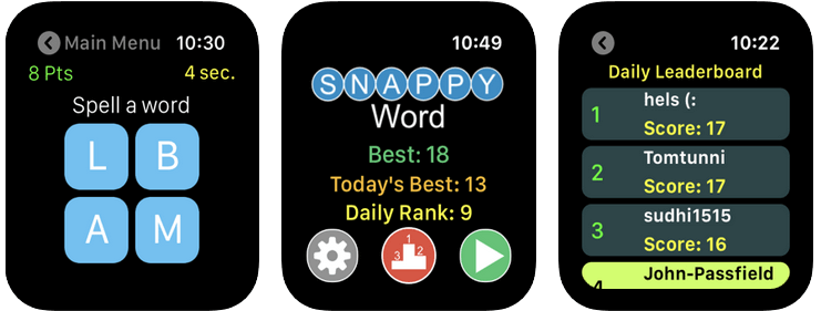 Snappy word - free word game for your apple watch