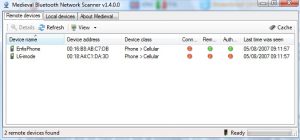Medieval bluetooth network scanner как пользоваться