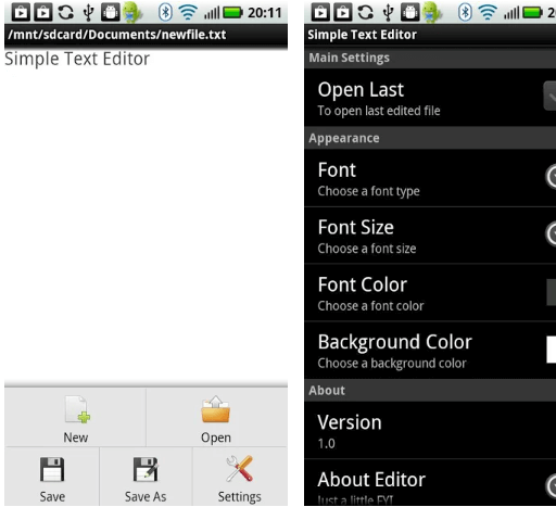 plain text editor for android