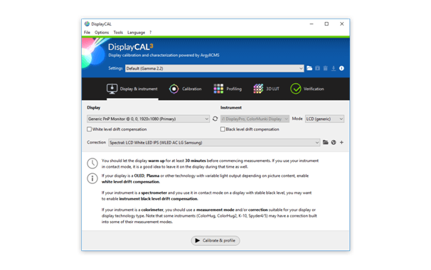 displaycal output levels