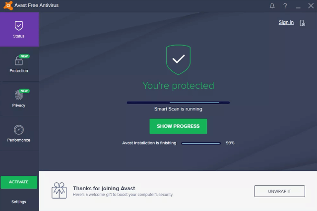 does avast free antivirus have real time protection