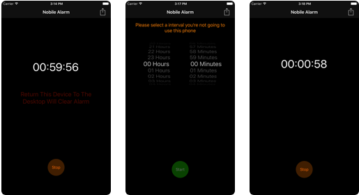 Nobile Alarm - iOS Phone Activity Tracker App