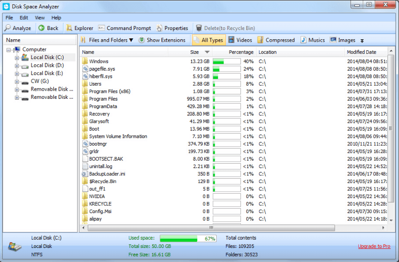 Glary Disk Explorer - Best Disk Space Analyzer Software