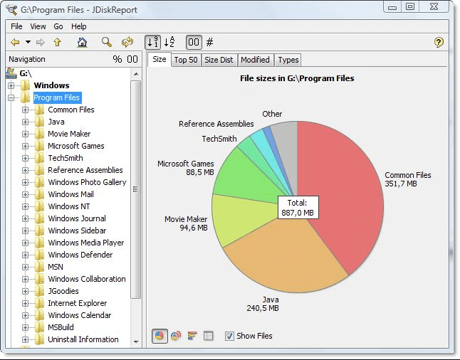 JDiskReport - Disk Space Analyzer