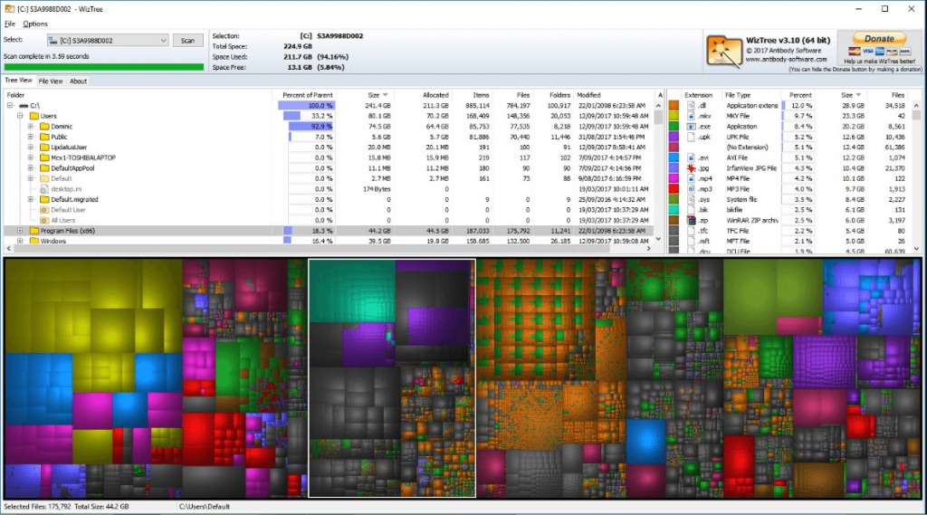 free disc space analyzer