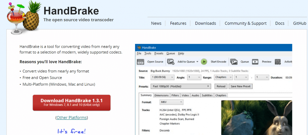 handbrake software free