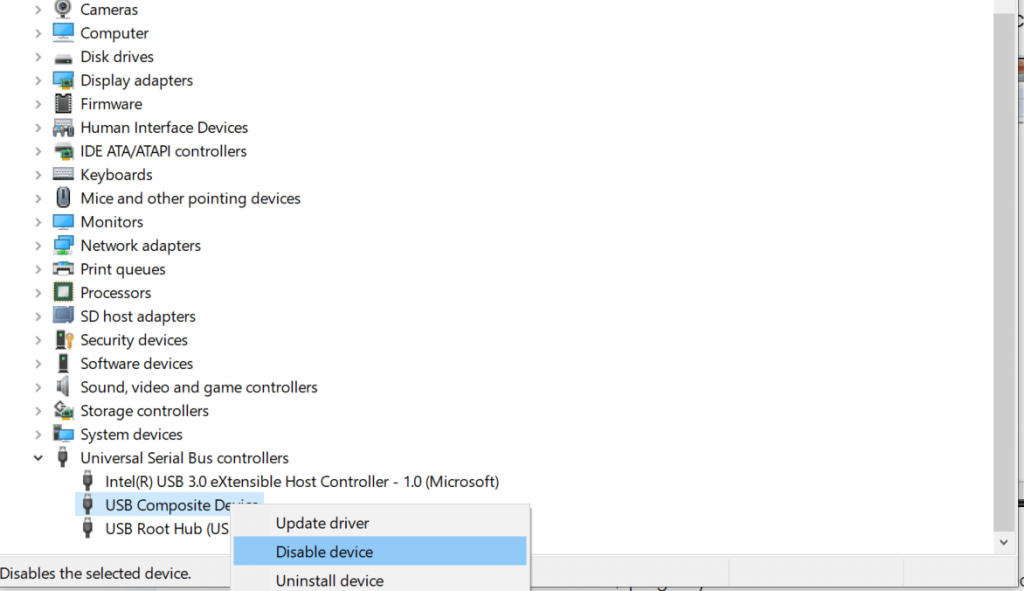 Disable the USB Ports Using the Device Manager