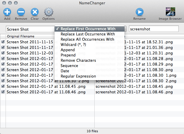 transnomino replace specific set of folders