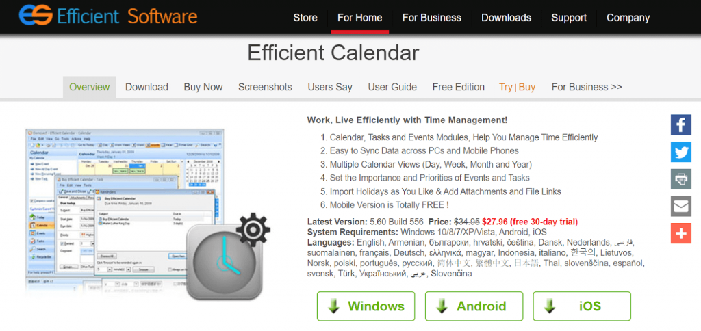 Efficient Calendar Software For Windows 