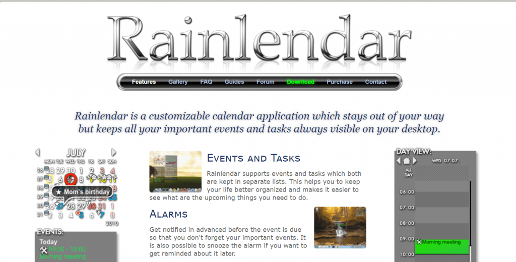 Rainlendar - Best Calendar Apps For Windows