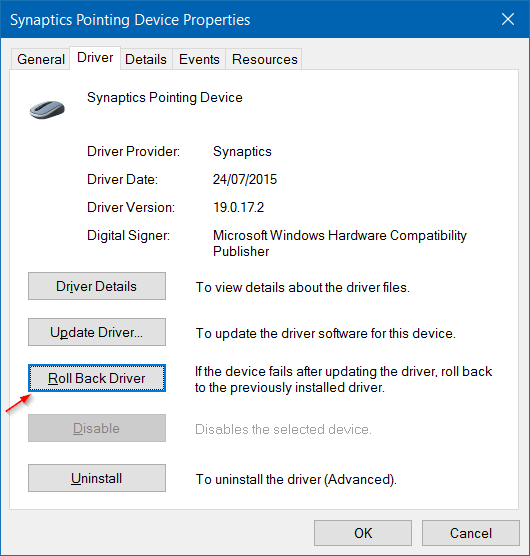 Roll Back to The Previous Driver Version to Fix Asus Touchpad Not Working Problem