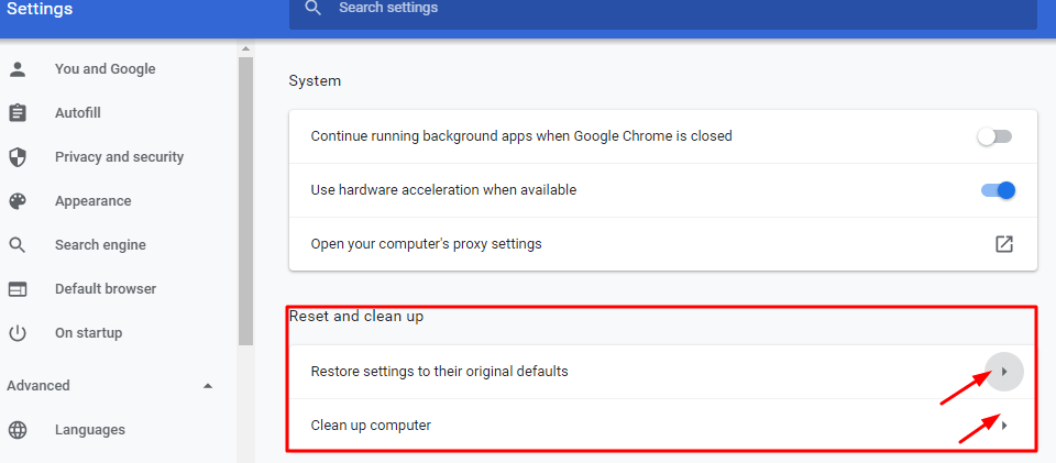 Reset Browser Settings to Remove Unwanted Programs and Malware