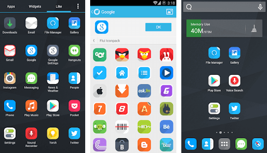 Flui Icon Pack - Top iPhone launchers for Android