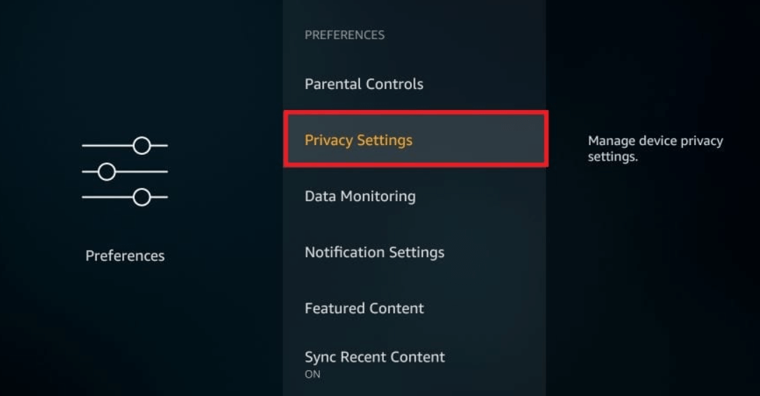 choose Privacy Settings tab