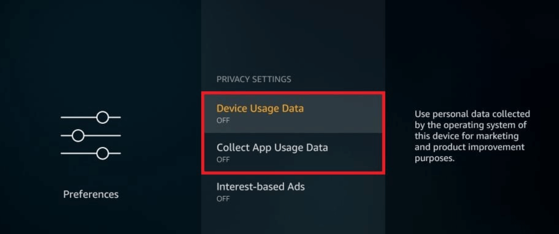 Turn off Device Data Usage